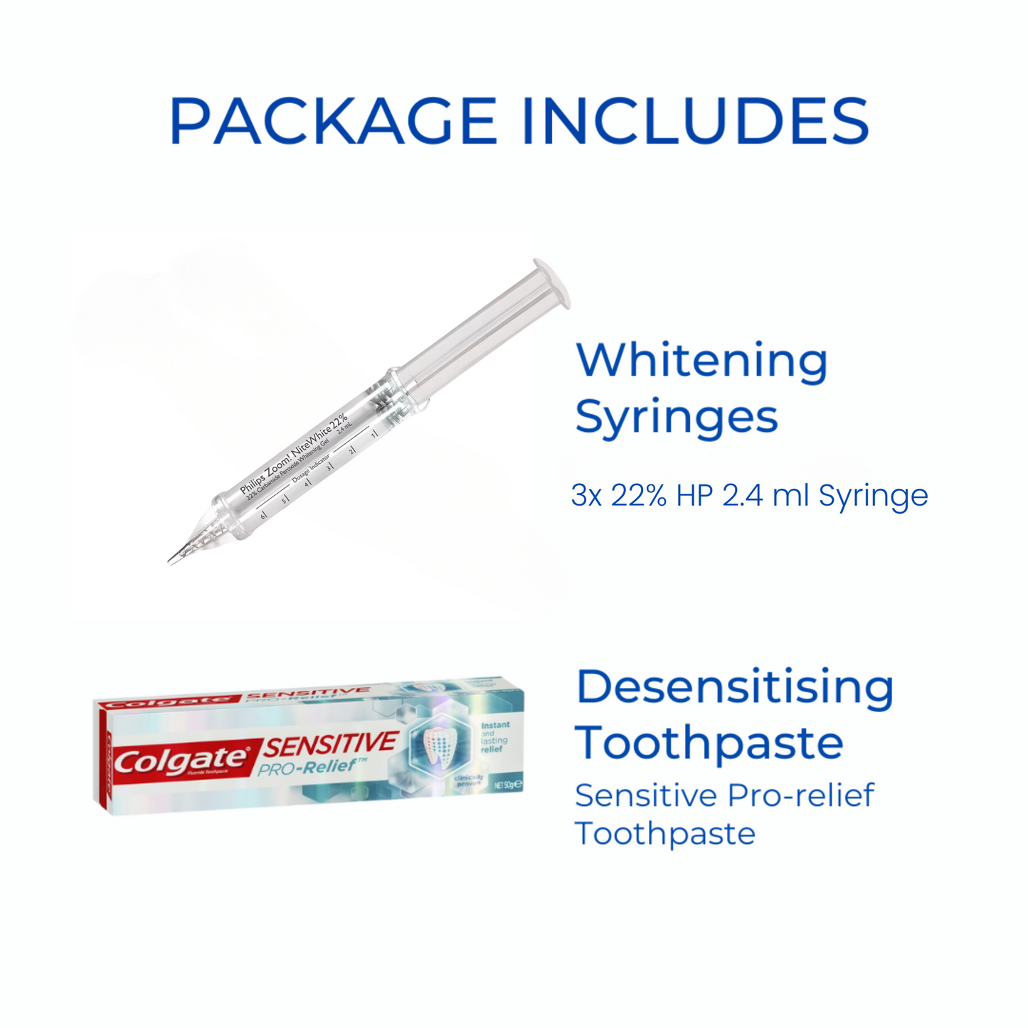 Zoom NightWhite 22% Carbamide Peroxide HP Teeth Whitening Gel Take Home Whitening 3x 2.4ml/Syringe with Shade guide and instructions