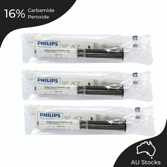 Philips Zoom NiteWhite 16% Carbamide Peroxide Teeth Whitening Gel Take Home Whitening 3x 2.4ml/Syringe with Shade guide and instructions