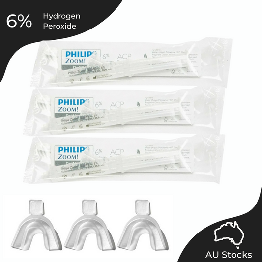 Philips Zoom DayWhite 6% Hydrogen Peroxide Teeth Whitening Gel 3x 2.4ml/Syringes with 3 Trays