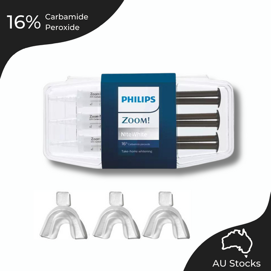 Zoom NightWhite 16% Carbamide Peroxide HP Teeth Whitening Gel Take Home Whitening 3x 2.4ml/Syringe with 3x Trays
