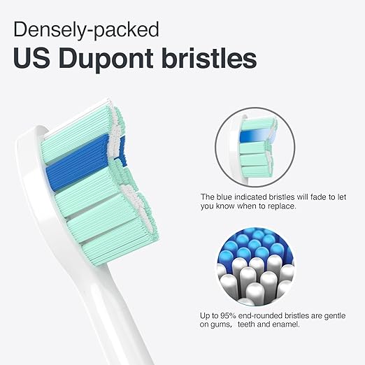 Replacement Toothbrush Heads for Philips Sonicare Replacement Heads, Brush Head Compatible with Phillips Sonicare Electric Toothbrushes C2,C1,C3,4100,G2,A3, W for Philips Sonic Care Brush | Pack of 8