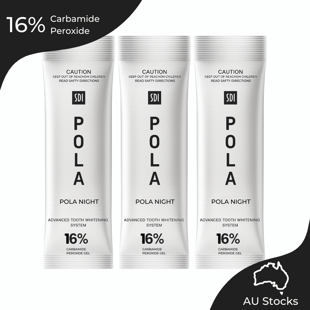 Pola Night 16% Carbamide Peroxide Home Teeth Whitening Gel Syringe 3x3grams | Shade Guide and Instructions Included