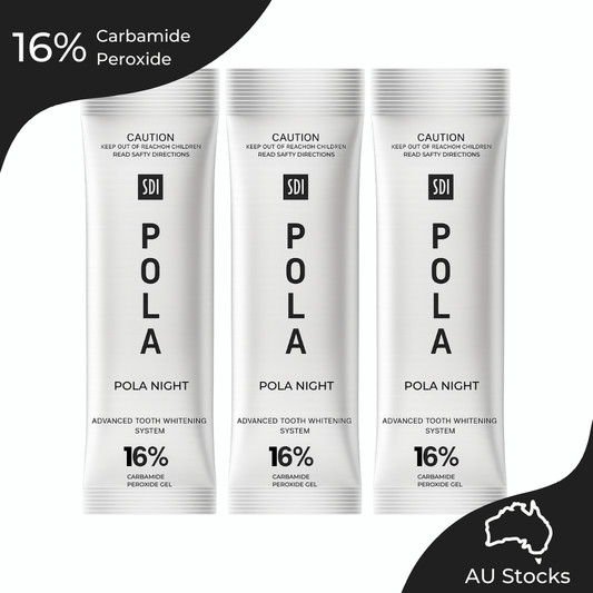 Pola Night 16% Carbamide Peroxide Home Teeth Whitening Gel Syringe 3x3grams | Shade Guide and Instructions Included