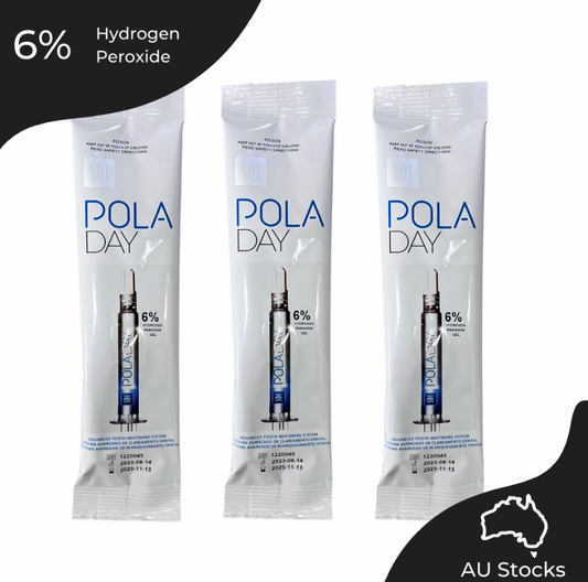 Pola Day 6% Hydrogen Peroxide Teeth Whitening Bleaching Gel 3gramx3 | Shade Guide and Instructions