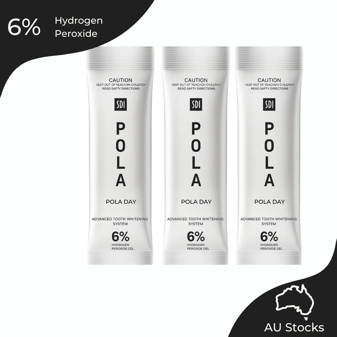 Pola Day 6% Hydrogen Peroxide Teeth Whitening Bleaching Gel 3gramx3 | Shade Guide and Instructions
