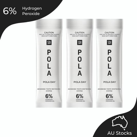 Pola Day 6% Hydrogen Peroxide Teeth Whitening Bleaching Gel 3gramx3 | Shade Guide and Instructions